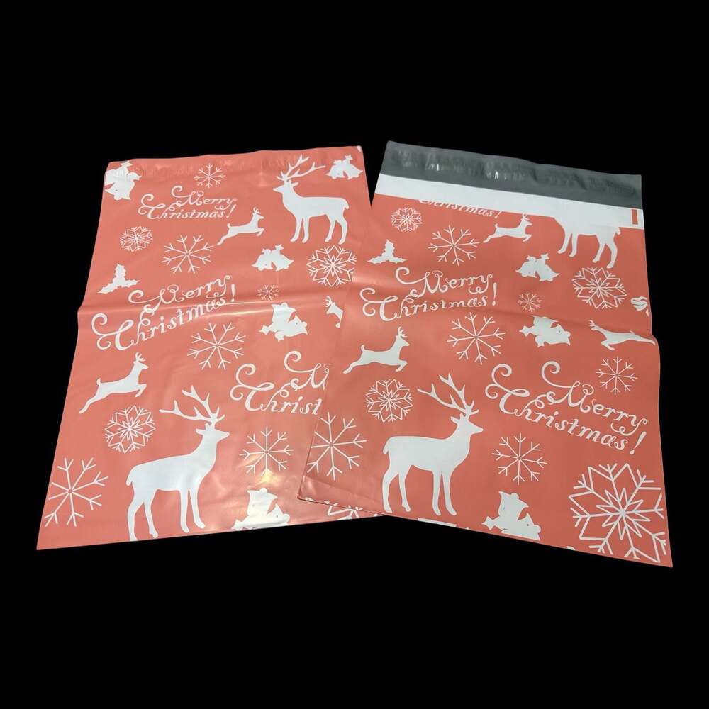 (10) 10 x 13 ‘Merry Christmas’ Deer Self-Sealing Poly Mailers Shipping Envelopes